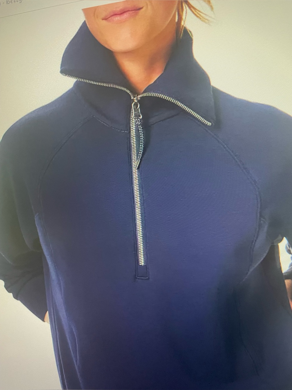 Spanx Timeless Navy Half Zip - Picture 3 of 12